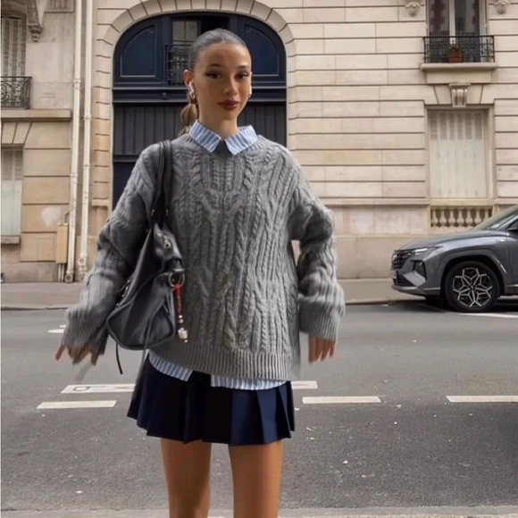 J. Crew Sweaters - J. Crew Cashmere Cable Knit Sweater Grey S